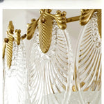 lustre verre led doré feuilles strass baroque éclairage chambre salon haute qualité facile