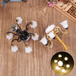 lumière miniature décoration noire dorée classique plastique opaques éclairage poupée chambre objet jouet fixe