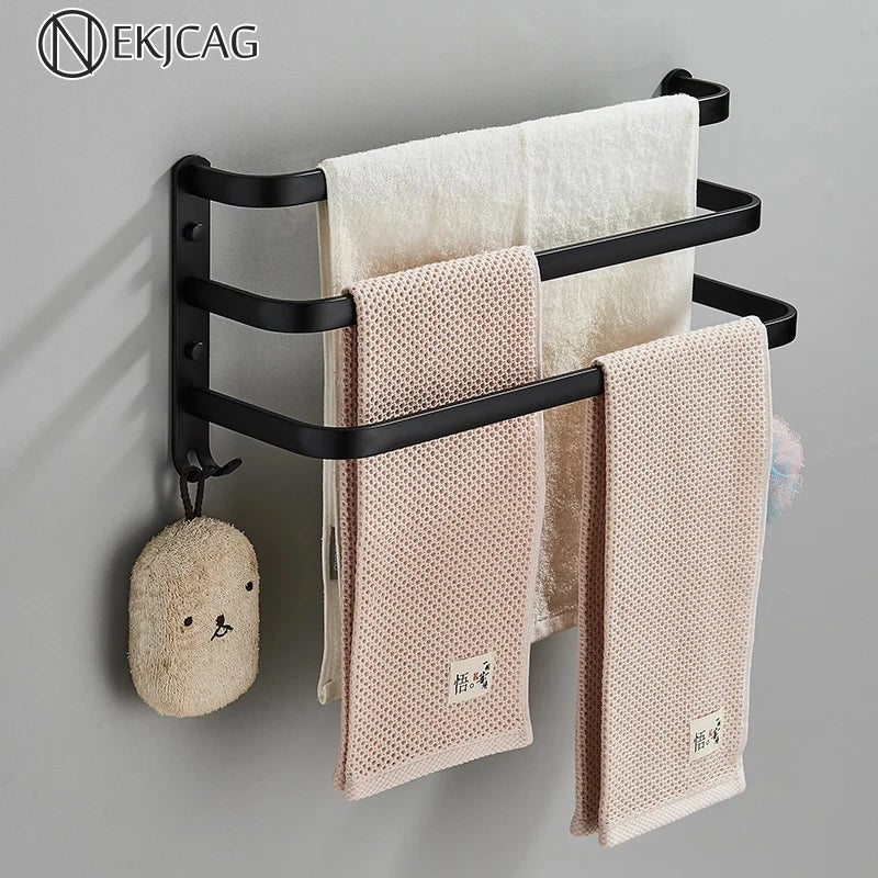 Porte-serviettes triple couches avec crochet suspendu