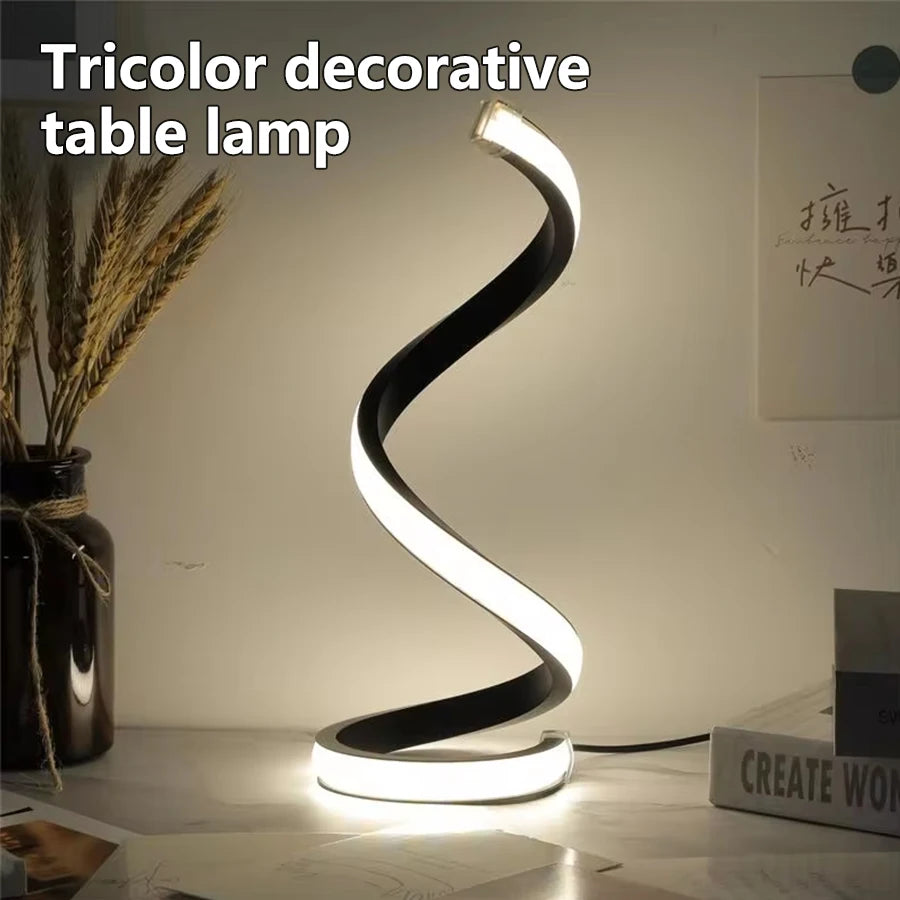 veilleuse table spirale animée compagnon noir blanc moderne led dimmable
