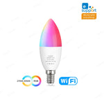 ampoules led intelligentes e14 rgb wifi zigbee blanc multicolore forme bougie moderne minimaliste