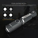 lampe poche rechargeable 600lm led intense noire texturée moderne clipsisée 100200mètres étanche