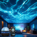 projecteur led effet eau ondulante bleu noir moderne modes d'éclairage télécommande ambiance chambre