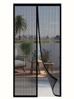 rideau porte magnétique noir maille fine 90cm 210cm anti insectes moderne toute saison