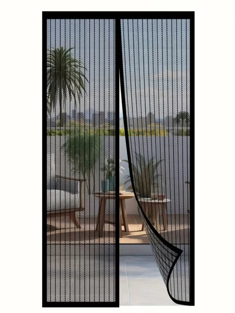 rideau porte magnétique noir maille fine 90cm 210cm anti insectes moderne toute saison