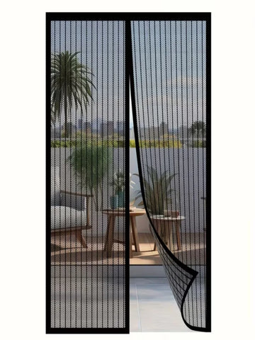 rideau porte magnétique noir maille fine 90cm 210cm anti insectes moderne toute saison