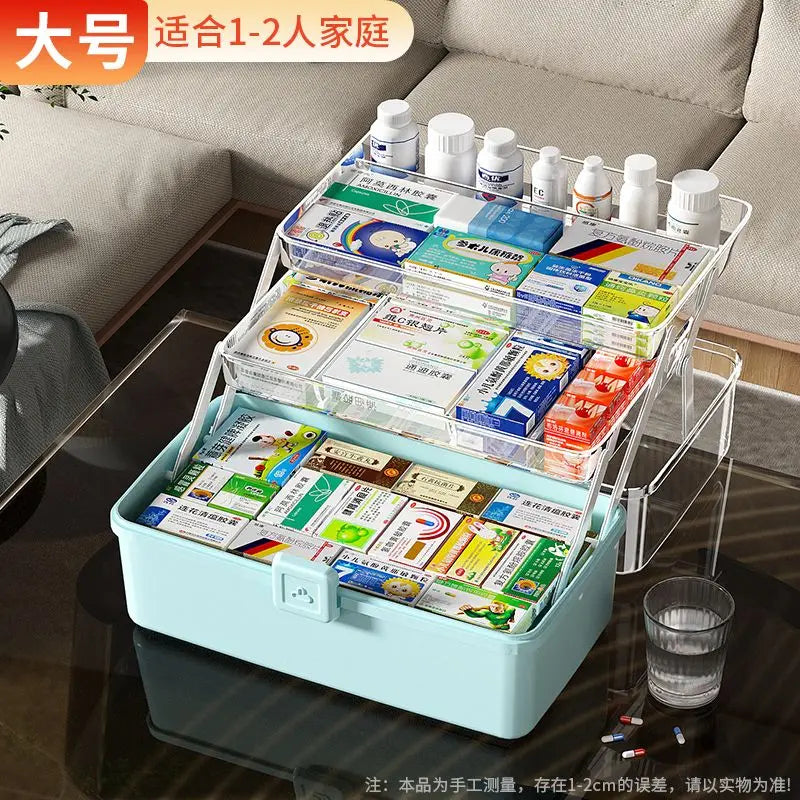 boîte rangement médicaments transparente moderne poignée blanc rose respectueuse environnement