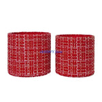 boîtes rondes mariage carreaux écossais rouge vert classiques bijoux écharpes laines