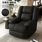 fauteuil relax contemporain cuir gris bois simple moderne poignées bouton commande