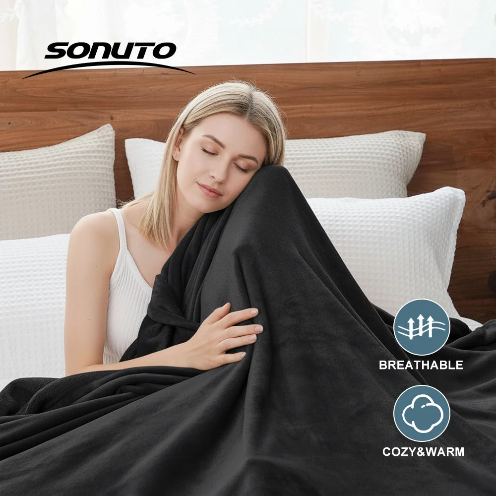 couverture polaire douce noir moderne portable hiver voyage hospitalière qualité adulte rectangle