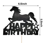 décoration gâteau happy birthday chevaux thème western rouge doré anniversaire enfant festive