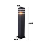 lampe solaire moderne noir marron doré rayures horizontales finition métallique ip55 led