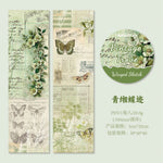ruban décoratif vintage multicolore fleurs papillons lettres illustré 50mm longueur 2mètres