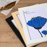 cadre photo moderne bois naturel illustrations plantes cactus fleurs transparent noir blanc A4 15X20cm