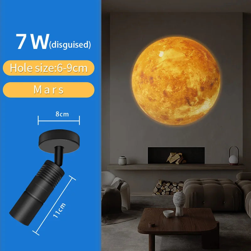lampe projection lune moderne éclairage blanc gris éclairage intérieur plafonnier led opacité chambre salon