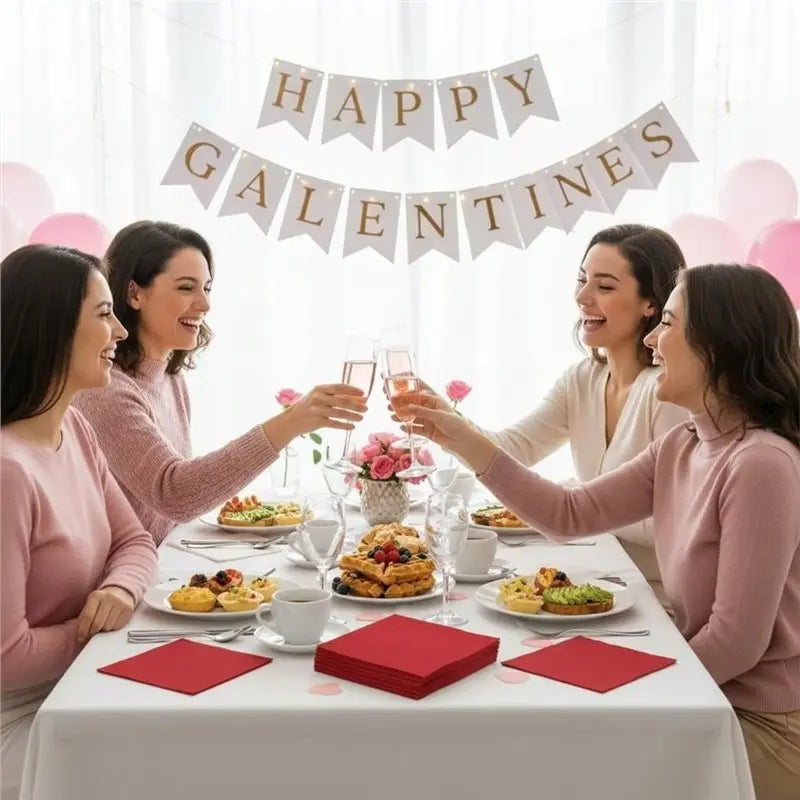 serviettes cocktail rouge uni grandes fêtes 120 pièces 10x10 pouces modernes party napkins