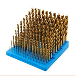 rangements forets outil bleu doré industriel boites trous plastique organisation atelier métal