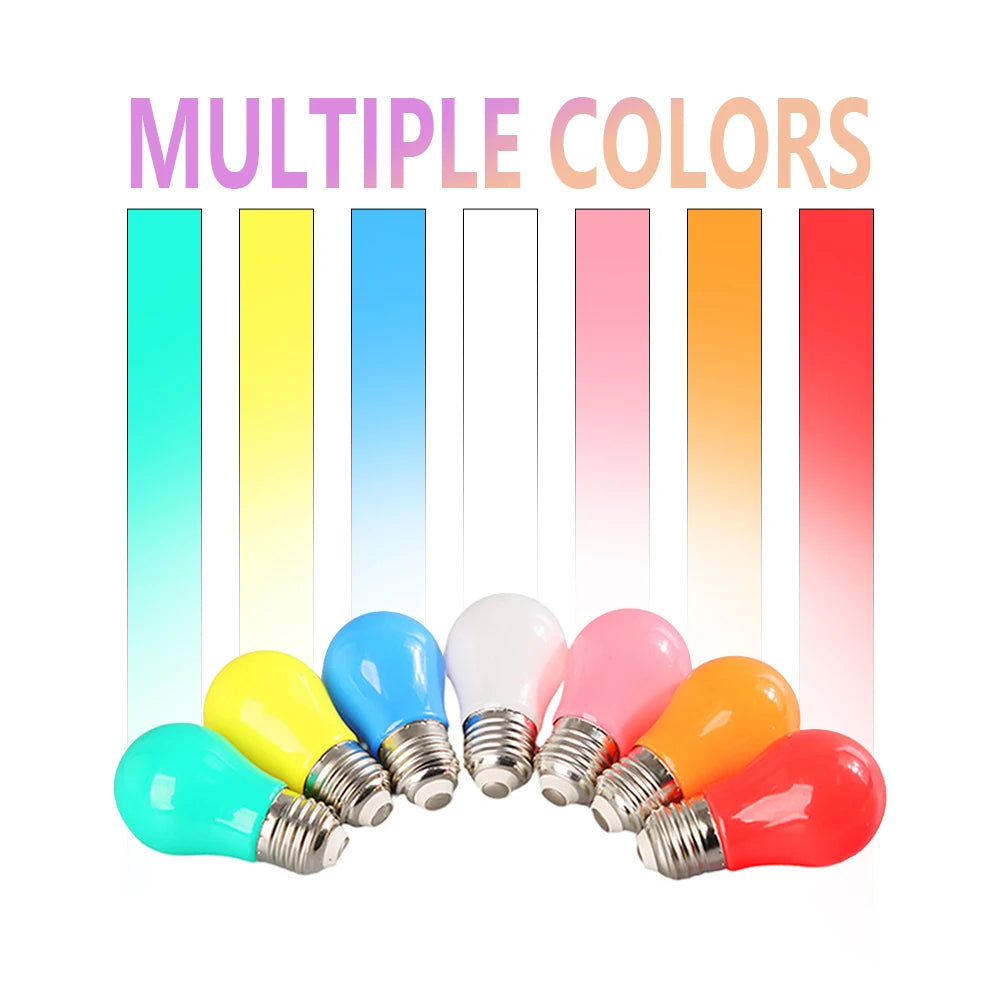 Ampoule LED E27 85mm 15000h bleue jaune verte blanche rose rouge moderne