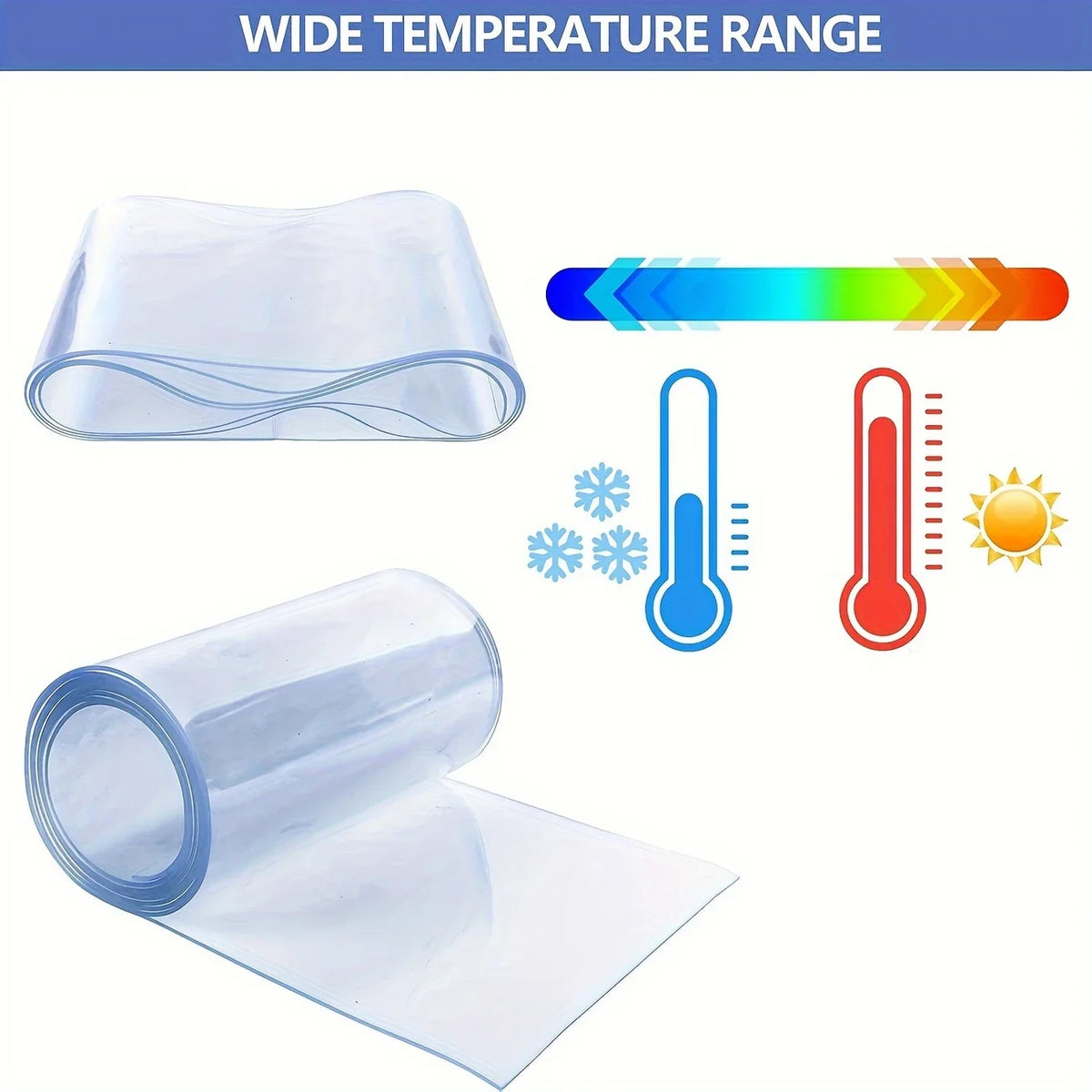 rideau pvc transparent utilitaire 18cm diametre 2m longueur protection porte garage entrepôt supermarché