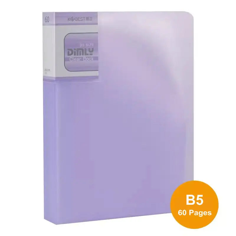 classeur transparent pvc a5 b5 organiseur documents scolaire scolaire moderne violet