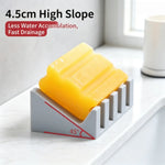 porte savon silicone moderne plusieurs barrières drains blanc jaune rose gris