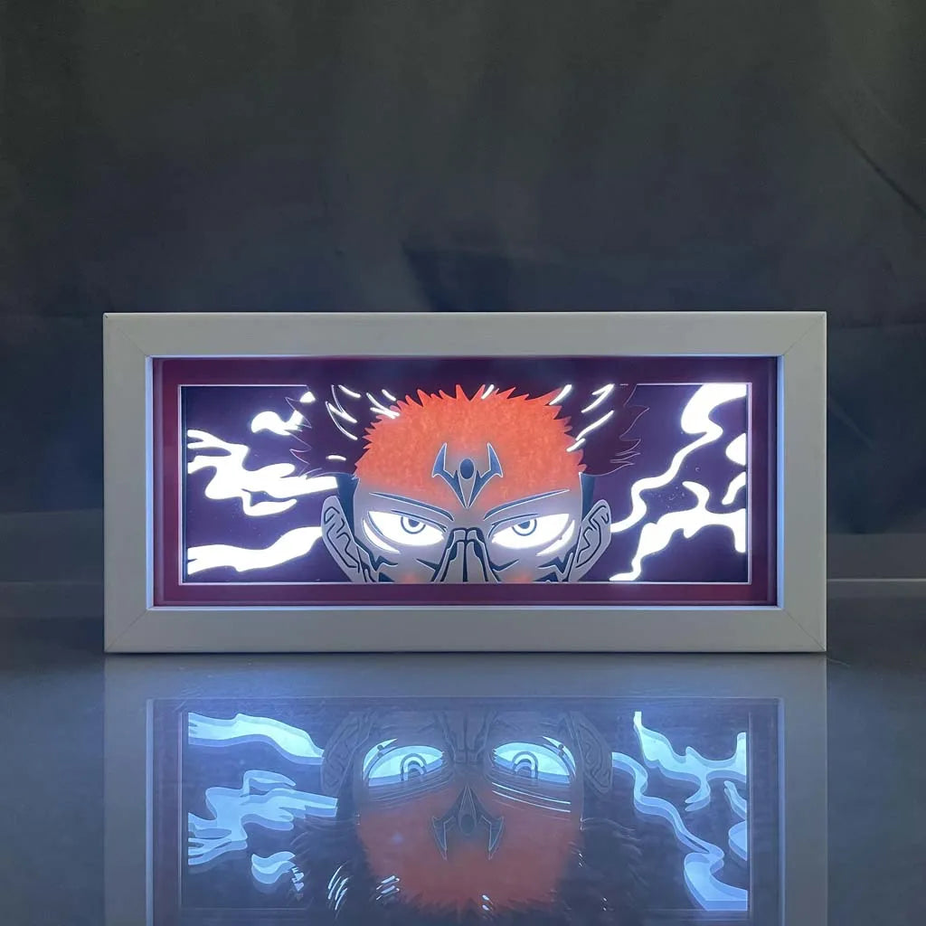lampe led jujutsu kaisen sukuna rouge blanche bleue violine animée contemporaine chambre deco