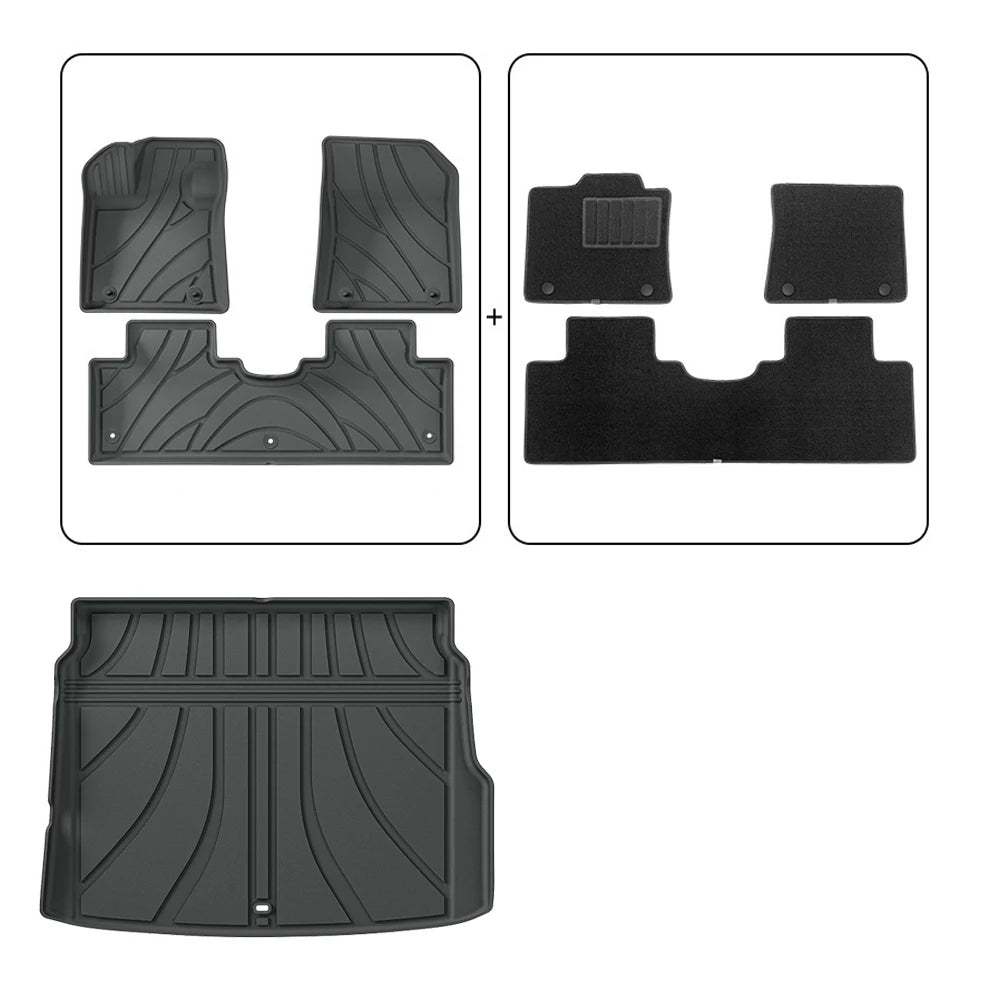 tapis sol voiture noir rayures moderne imperméable protection toutes saisons