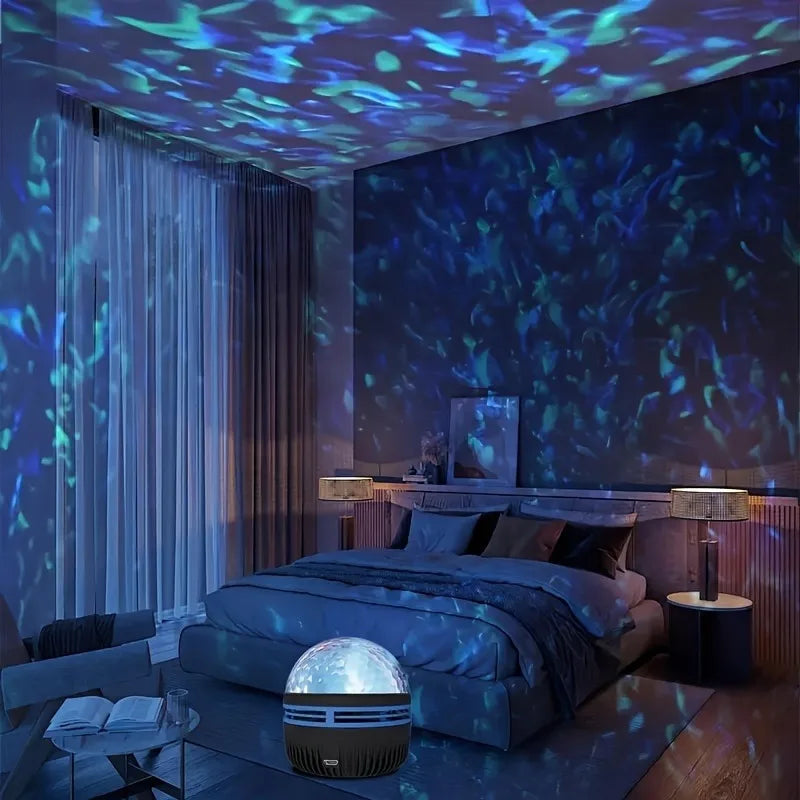 projecteur led effet ciel étoilé ambiancé bleu vert rouge télécommande usb rechargeable chambreécran