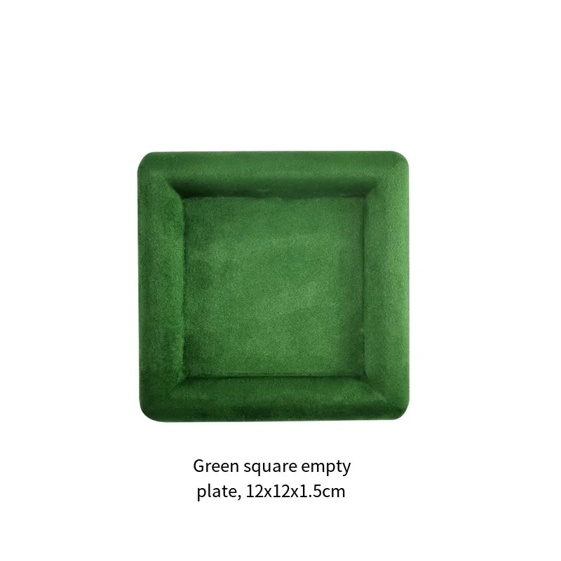 plateau bijoux velours moderne vert beige rose gris noir exposé domicile