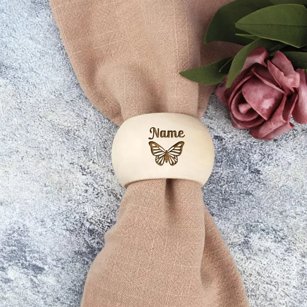 anneau serviette bois personnalisable arc ciel couronne cœur donut naturel minimaliste respectueux environnement decoration