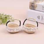 paniers tissés bambou rustique poignées tissu nature animaux collection miniature decoration