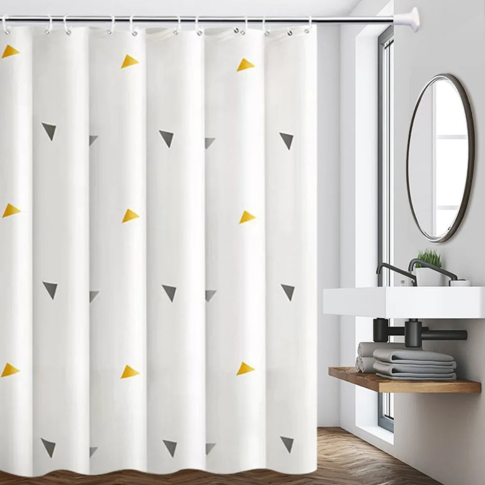 rideau douche moderne opaque motifs chats fleurs polyester blanc rose