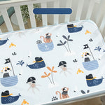 tapis bébé rose bleu zigzag blanc anti urine réutilisable coton moderne doux chambre bébé