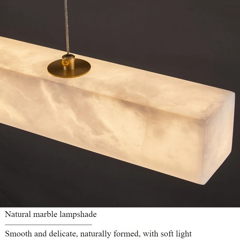 lampe suspendue marbre blanc moderne câble électrique 100cm opacité chambre salon