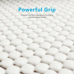 tapis anti dérapant pvc blanc cassé structure carrés moderne salle bain réutilisablewasher