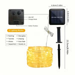 guirlande lumineuse led solaire blanc chaud moderne modes ip65 autoinstallationextérieur