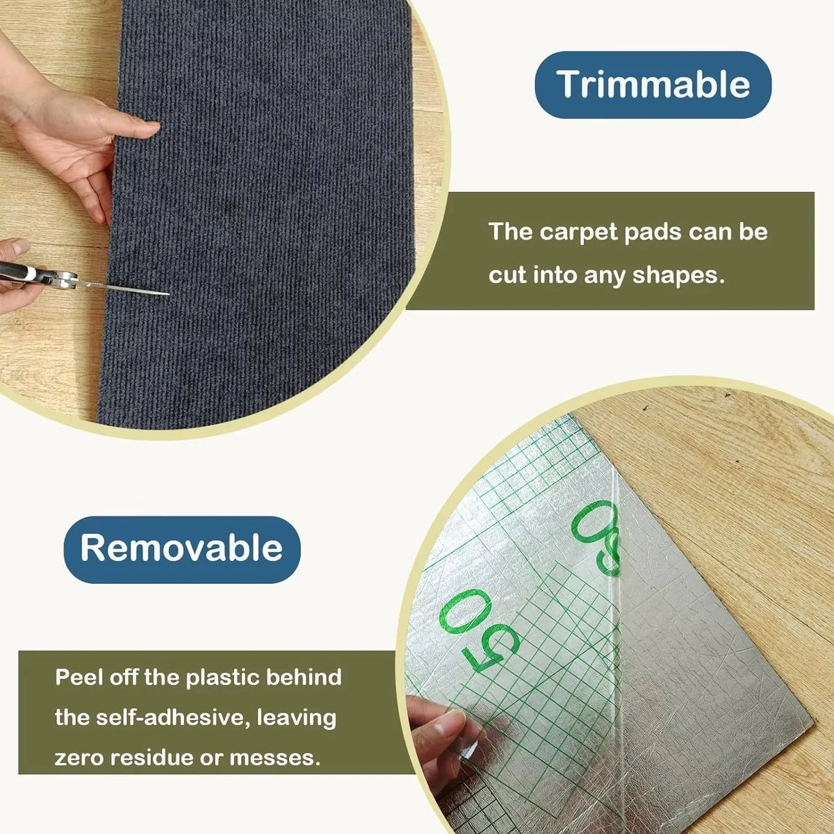 tapis protection chat tissu adhésif moderne gris beige 30x100cm 40x200cmrollable