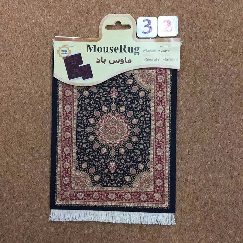 tapis souris classique motif floral bleu beige vert rouge support antidérapant caoutchouc
