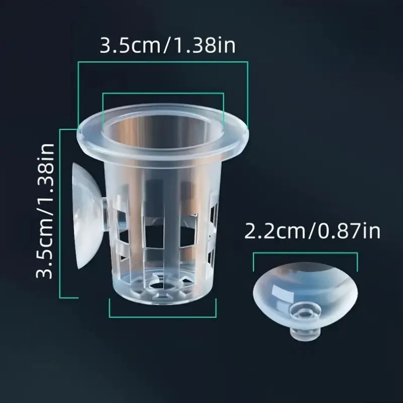 récipients aquatiques transparents ventouses plantes aquariophilie herbes fleurs billes decoratif vertical 10pcs