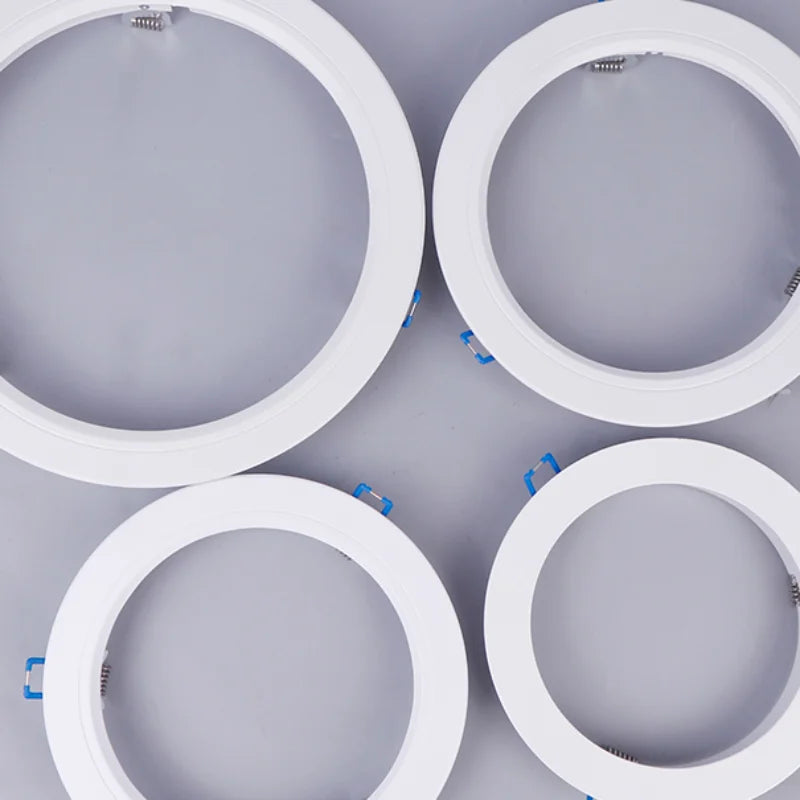 anneaux lumineux blancs modernes spots led encastrables adaptable anneaux fixation tringles blancs opaques