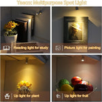projecteur led mini argent noir réglable éclairage boutique étagère moderne cable interrupteur