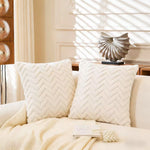 housses coussin polyester motif zigzag moderne rose beige gris jaune maison