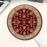 tapis rond vintage oriental persan motif floral ornements floraux rouge beige tapis souris antidérapant