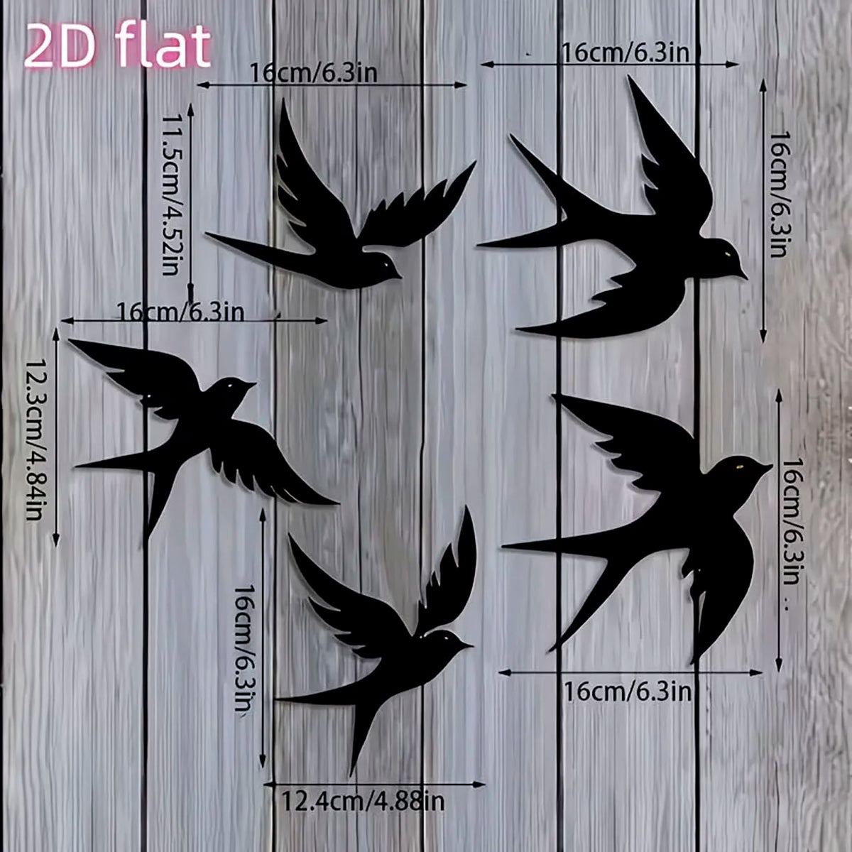 décoration murale oiseaux silhouettes noir adhésif moderne minimaliste