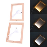 Cadre photo décoratif en bois kaki foncé avec support de table