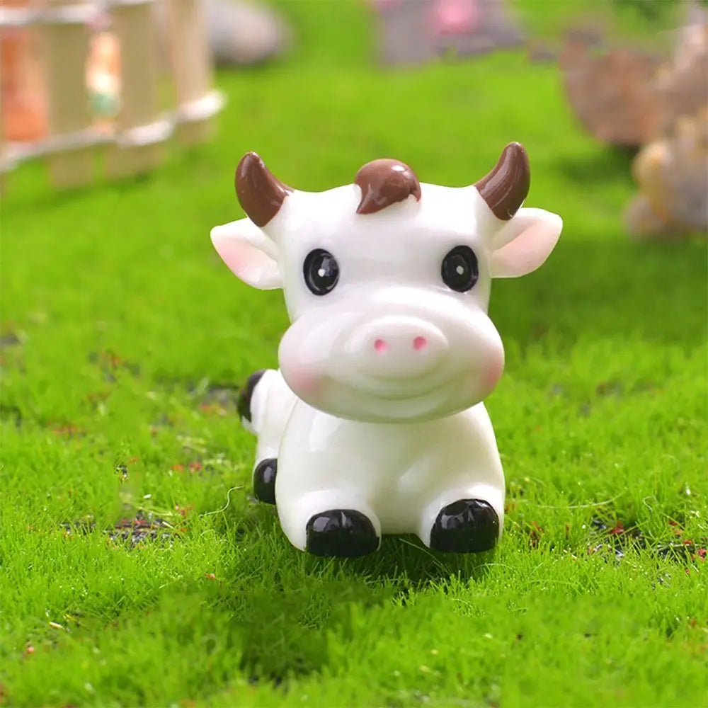 figurines animaux zodiaque résine finition mat cartoon mignon couleurs vives yeux noirs sourire rose