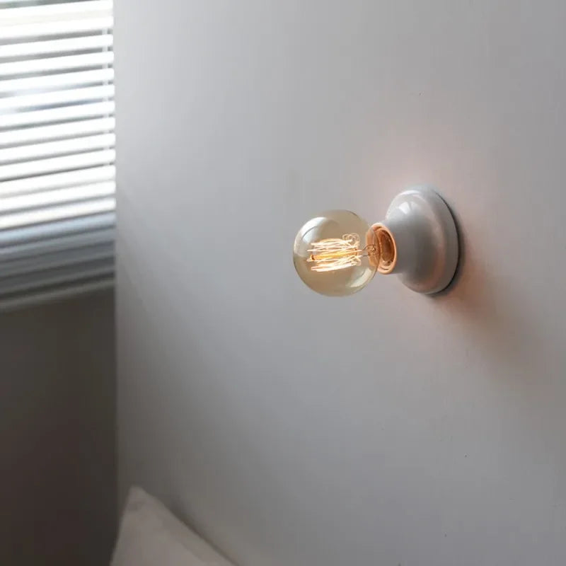 ampoule filament transparente vintage dorée base métal porcelaine e27 led support vis decoration