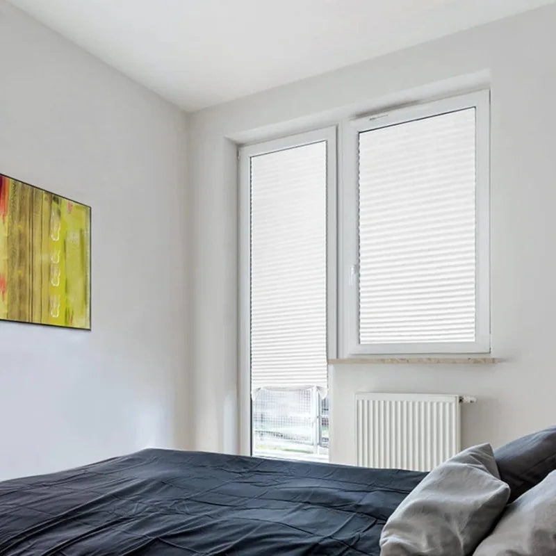 store plissé adhésif blanc moderne 150cm 180cm 60cm opaque plissé clips intérieur extérieur latéral