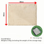 tapis isolant thermique feu toile beige simple sac rangement camping barbecue 100x80cm