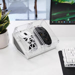 support souris transparent moderne clips ventilation jeu acrylique minimaliste đen trắng